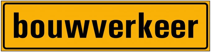 Bouwverkeer magneetsticker 400 x 100 mm