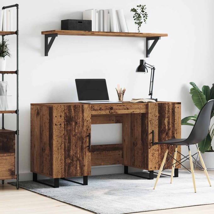 vidaXL - Bureau - Oud - hout - Bewerkt - hout - 140 - x - 50 - x - 75 - cm