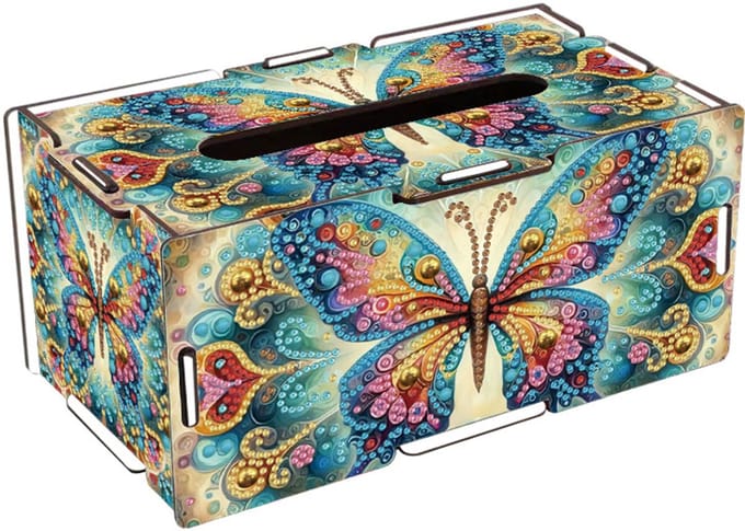 Tissuebox - 12 - Tissuedoos - Vlinder - diamond painting - compleet pakket - Diamond painting by Wietske