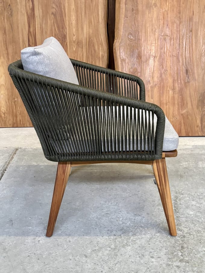 Tuinstoel Marisol teaklook rope olijfgroen | 2 stuks | €169,- pst