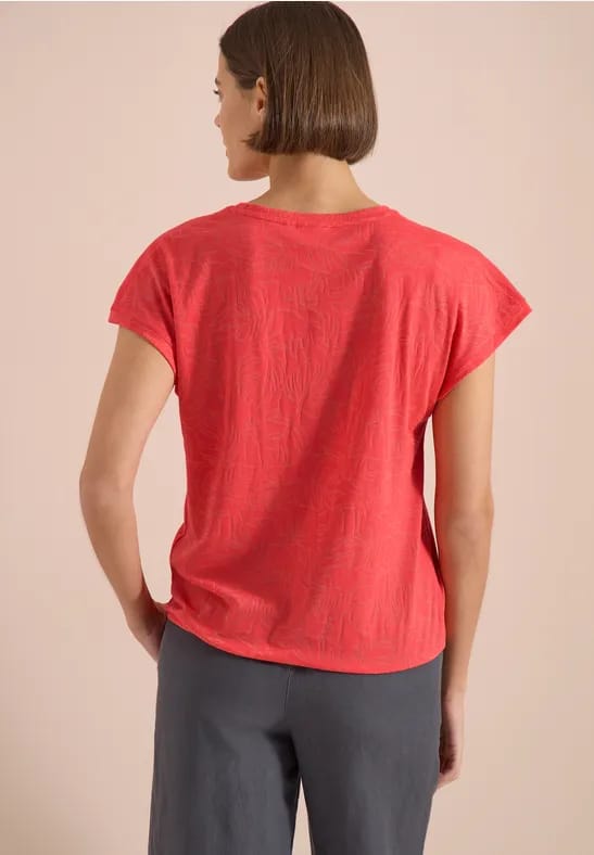 Shirt met ton-sur-ton burn-outpatroon