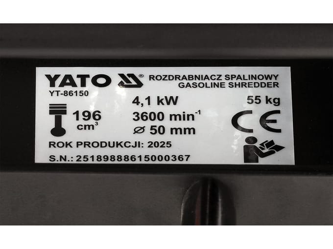 Yato Benzine Hakselaar / Takkenversnipperaar Takken tot 50 mm – 5,44 PK Loncin
