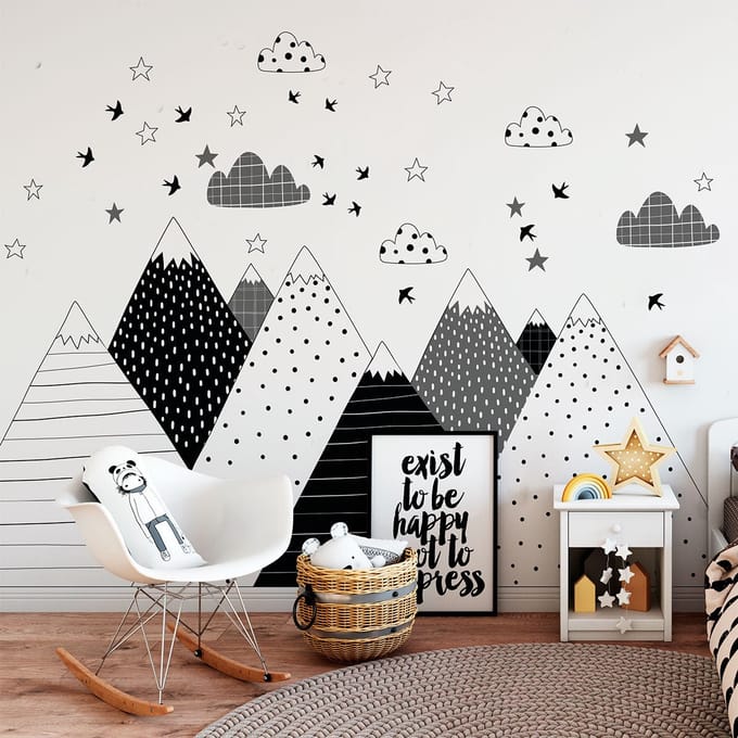 Kinderstickers van de Scandinavische bergen, Saskatchewan, 100 x 150 cm