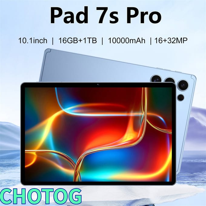Chotog 2026 Hot Original Tab PC Pad 7S Pro Kindertablet Android 10000mAh Batterij 10.1 Inch Tablets 4G 5G Dual SIM Wereldwijde Versie Tablet 22GB+2TB Tab