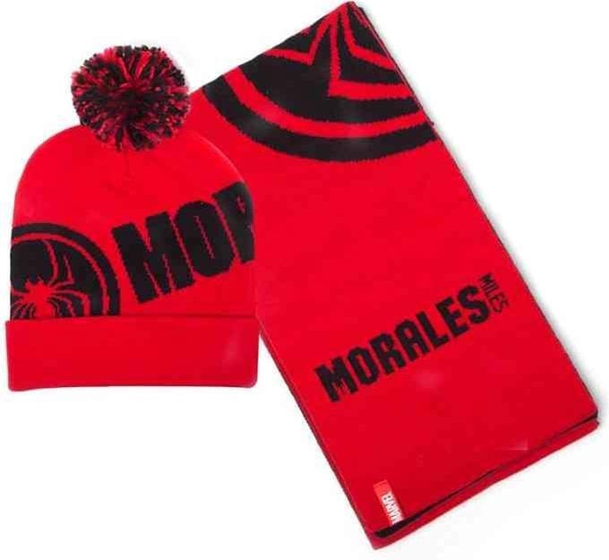 Marvel Spider-Man - Miles Morales Muts & Sjaal Set - Rood/Zwart