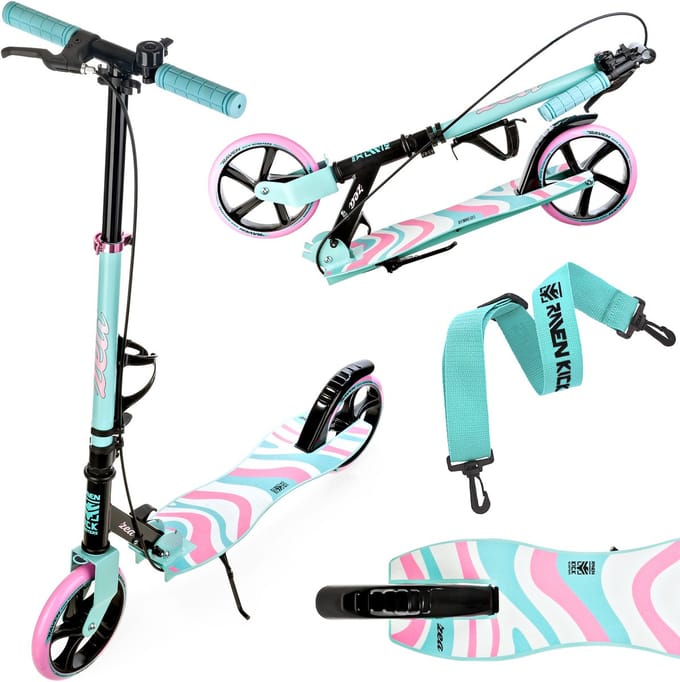 RAVEN Zea Mint/Roze 200mm Step met rem, bel en bidonhouder