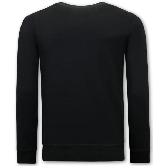 Heren Sweater met Print - Skull Head - 3662 - Zwart