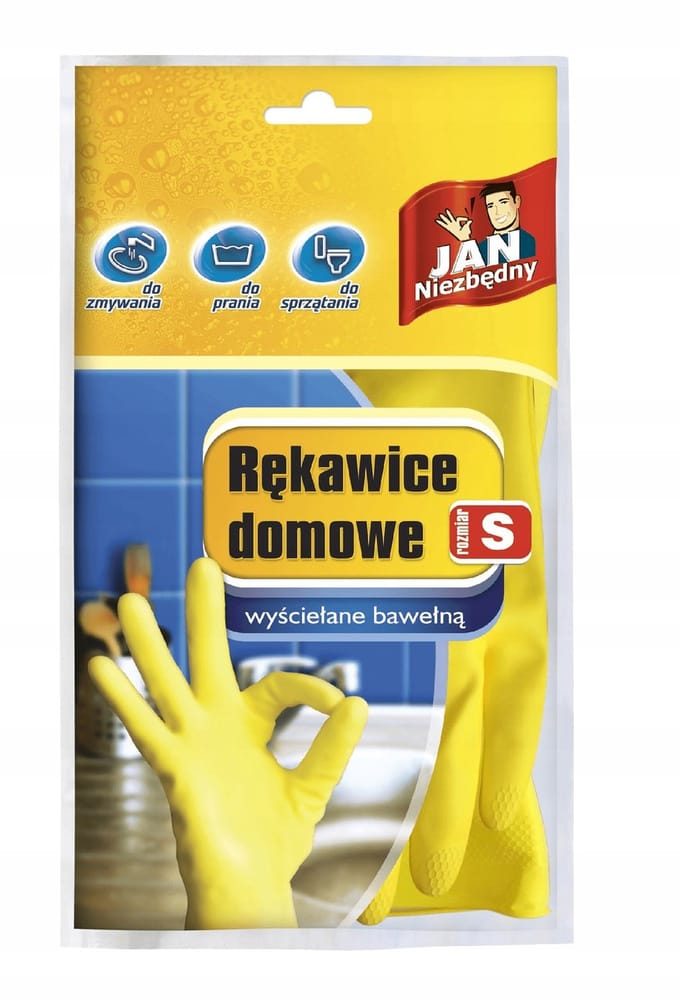 Jan Niezbędny Serie - Huishoudhandschoen - Latex - Geel - S