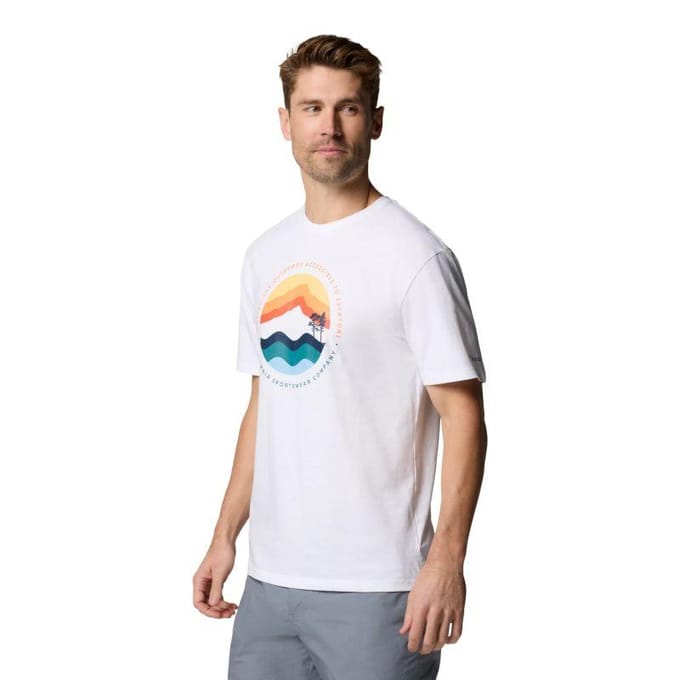 Columbia Heren Path Lake II Grafisch T-shirt (Wit)