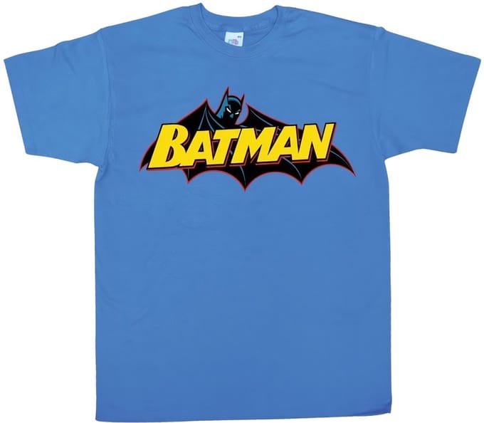 Batman T-shirt met retro-logo, blauw
