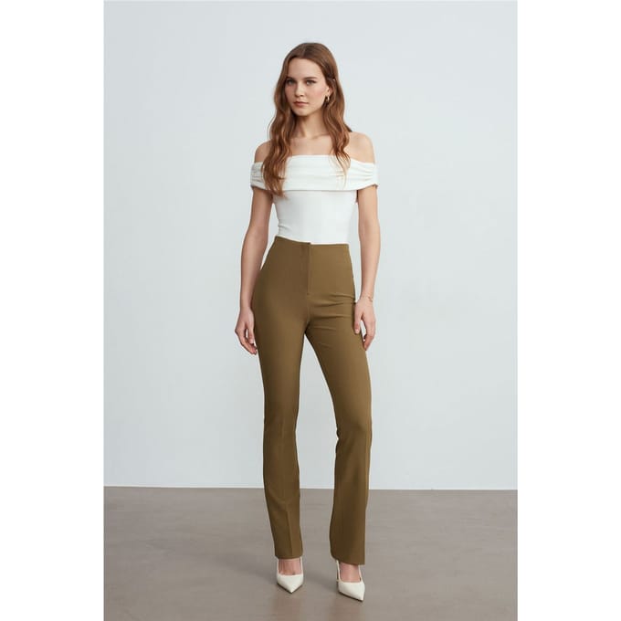 Vrouwen Recht Gesneden Crepe Broek