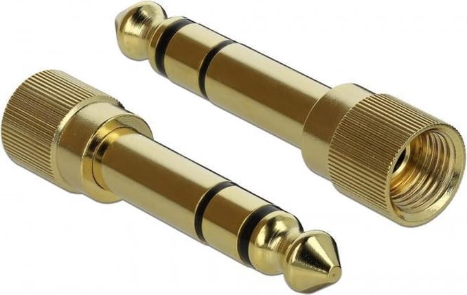 DeLOCK Premium 6,35mm Jack (m) - 3,5mm Jack (v) schroefbare stereo audio adapter (2 stuks)
