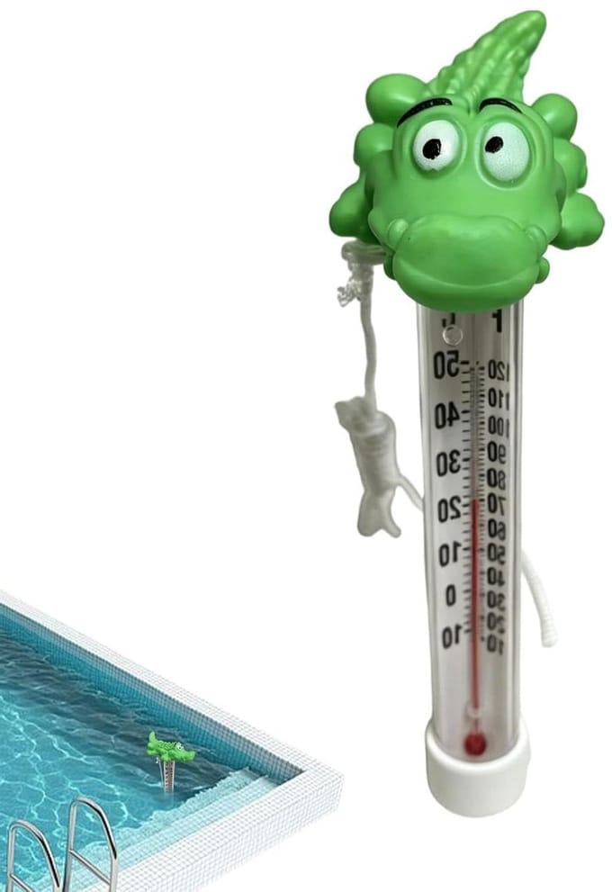 Drijvende Zwembadthermometer - Water Test Tool - Watertemperatuur Meten - Krokodilvorm Design - 29 Centimeter - Groen