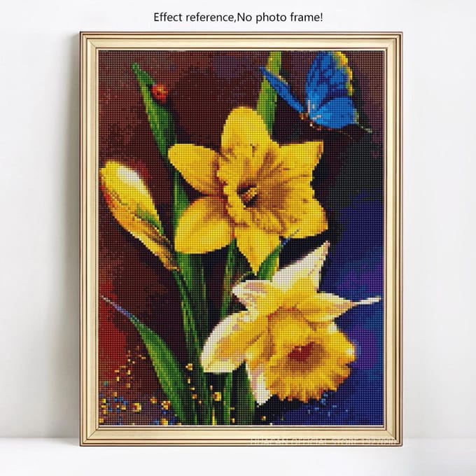 Peinture Diamant 5D Perçage Complet Fleurs Rondes Broderie Diamant Fleur Diamant 40X50