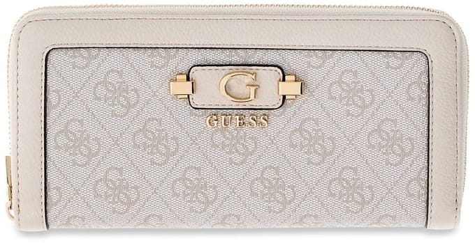 GUESS portemonnee Lindsey SLG Zip Around Wallet Bone Logo crème