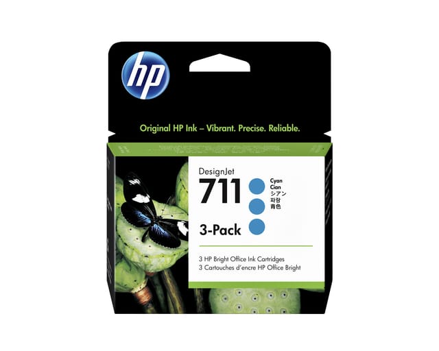 HP 711 (CZ134A) Inktcartridge 3x Cyaan - Multipack