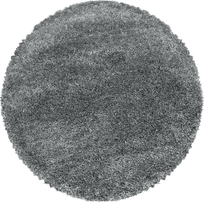 Flycarpets Luna Vloerkleed Rond - Lichtgrijs - Hoogpolig - 120 cm