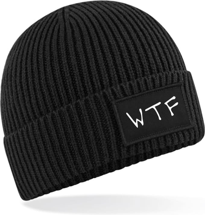 Muts met tekst *WTF * zwart