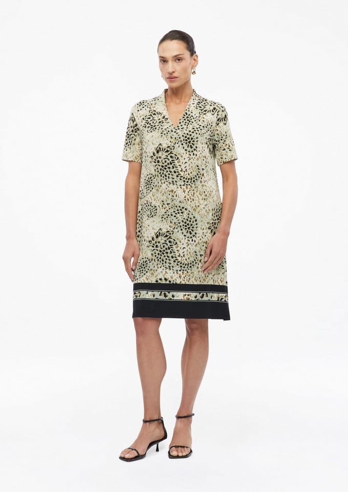s.Oliver - female - Jurk met all-over-print en contrasterende details