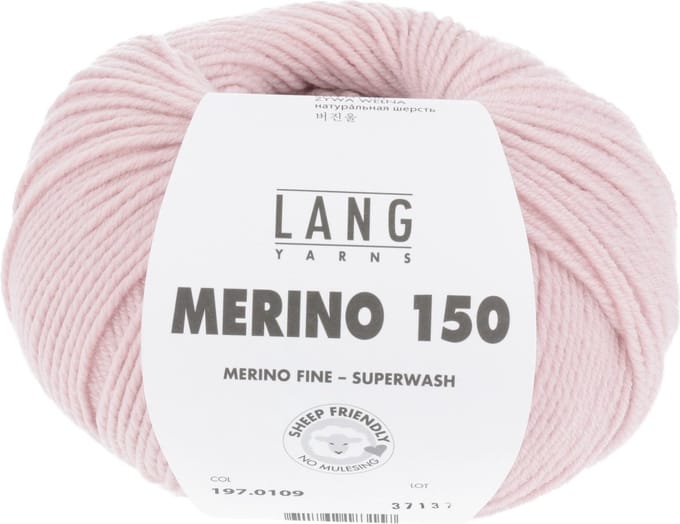 Lang Yarns Merino 150 - 109 babyroze - Merinowol Garen