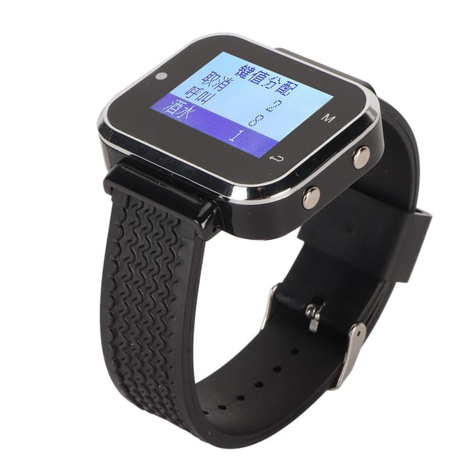 Draadloos Oproepsysteem Pager 1 Horloge Ontvanger 10 Oproeppagers Vibratie Zoemer Zorgverlener Pager voor UK Plug white