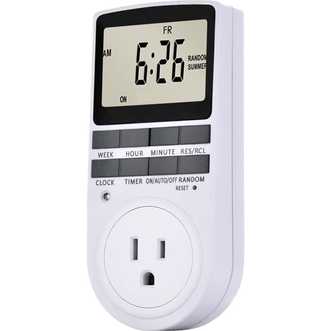 Pakket van 2 digitale plug-in timer-aansluiting LCD-scherm 10 programmeerbare schakelprogramma's 24 uur en 7 Pack of 1 & US Plug
