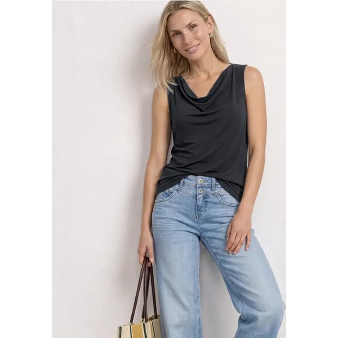 Silk-Look top met watervalhalslijn