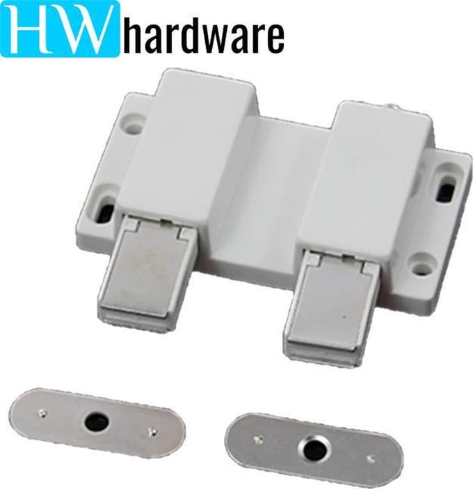 Magneetsluiting (dubbel) voor twee deurtjes | wit