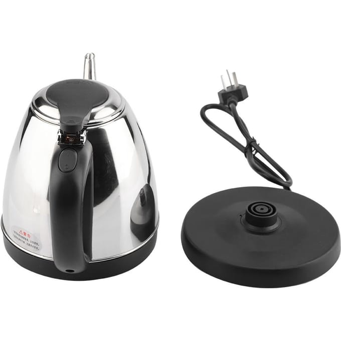 Bouilloire électrique en acier inoxydable de 1,2 L avec chauffe-eau rapide L gray