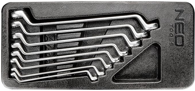NEO Serie - Gebogen Ringsleutels - 8 stuks - 6-22 mm - Chroom-Vanadium Staal