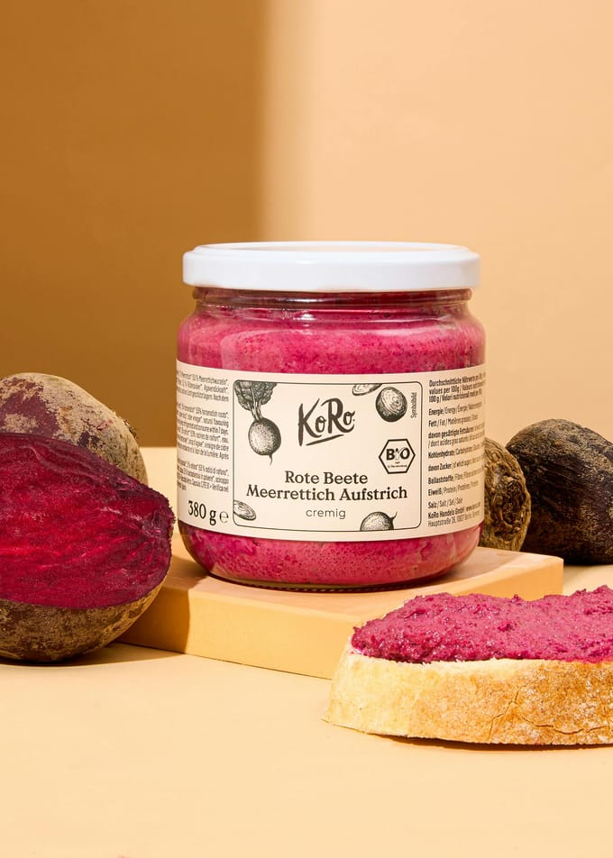 Bio rodebiet-mierikswortelspread 380 g