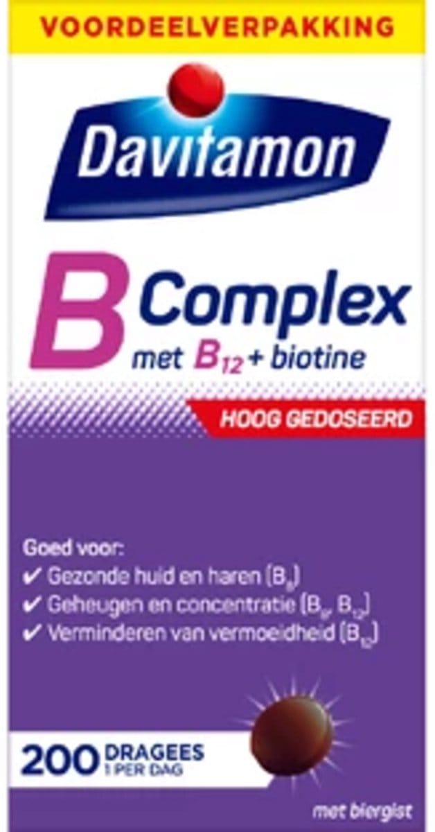 Davitamon vitamine B-Complex met B12 + biotine - 200 Tabletten