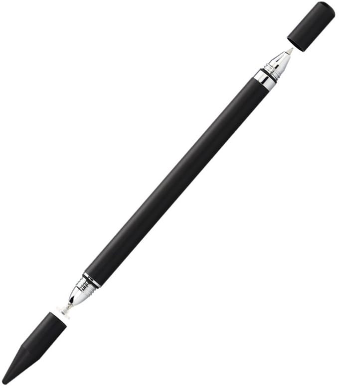 2 in 1 Styluspen met schrijffunctie zwart