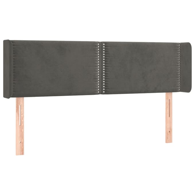 vidaXL - Hoofdbord - LED - 147x16x78/88 - cm - fluweel - donkergrijs