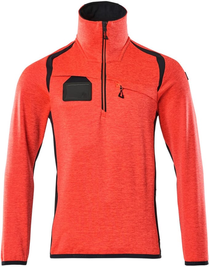 Mascot Accelerate Safe Fleecetrui met korte rits 19303-316 - hi-vis rood/donkermarine - 2XL