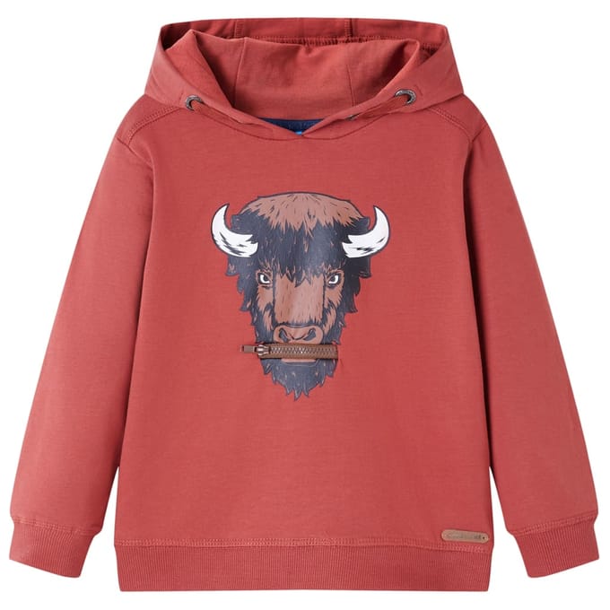 vidaXL - Kindertrui - met - capuchon - 128 - roodbruin