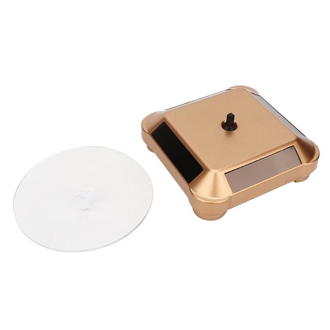 Roterende Zonne-energie Multifunctioneel Horloge Telefoon Sieraden Display Make-up Houder Rek(Goud )