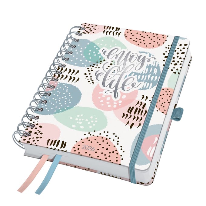 Sigel weekagenda met spiraal 2026 formaat A5 Rose Inspiration hardcover