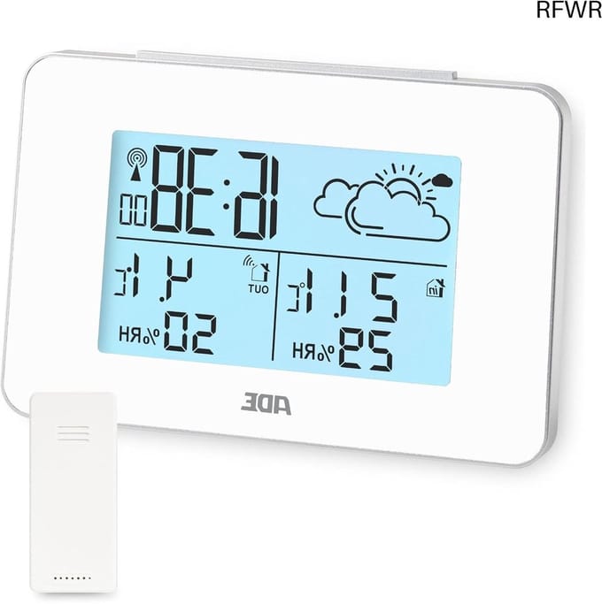 Weerstation Draadloos - Binnen Buiten - Weersvoorspelling Thuis - Met Buiten Sensor - 60m Bereik - Wit