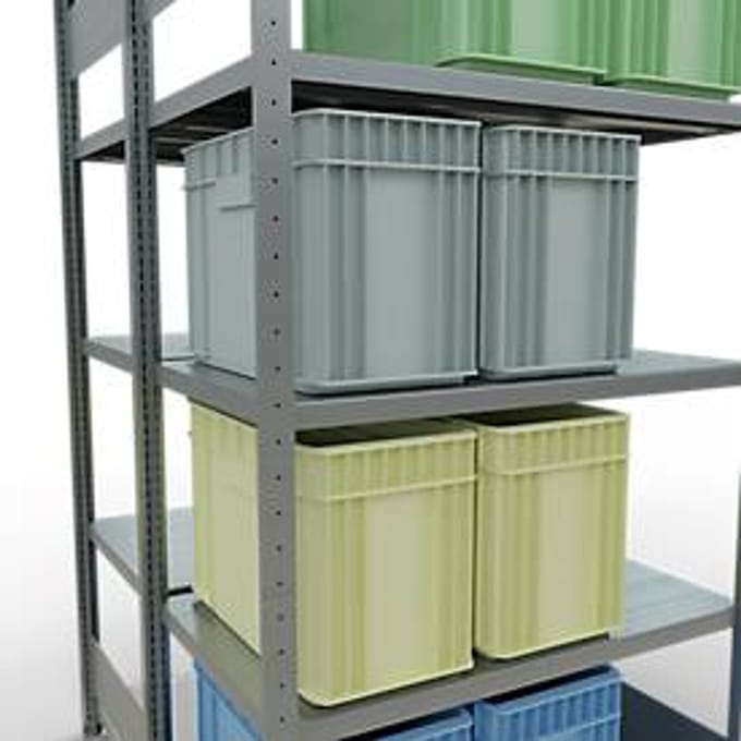 SCHULTE Lagertechnik - Dubbel legbordstelling. Type 250 kg - 2000x1000x2x600 mm, 10 schappen