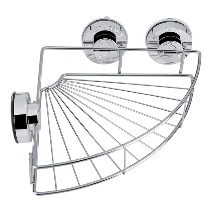 Étagère d'angle de douche en acier inoxydable avec ventouse à vide Cuisine Salle de bain gray