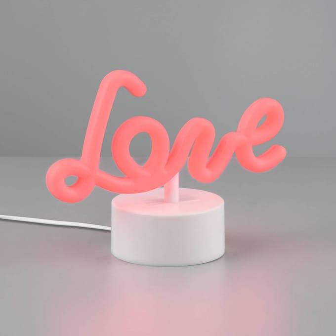 REALITY AMOR - Tafellamp - Wit - incl. 1x SMD 1 W - USB-aansluiting - Geschikt voor accuvoeding