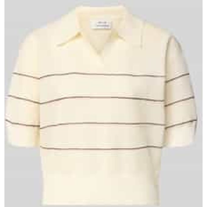 Gebreid shirt van viscosemix met polokraag model 'Pringi'