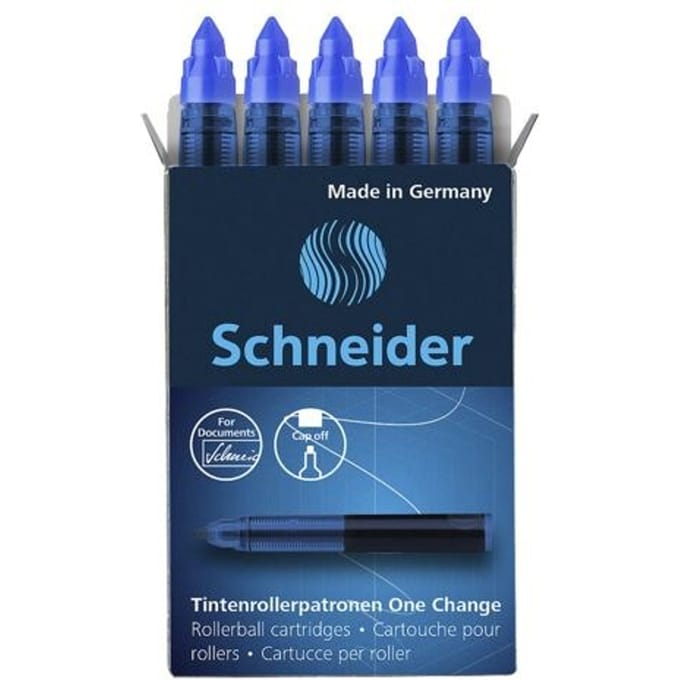 Schneider rollerball vulling - One Change - doosje a 5 stuks - blauw - S-185403