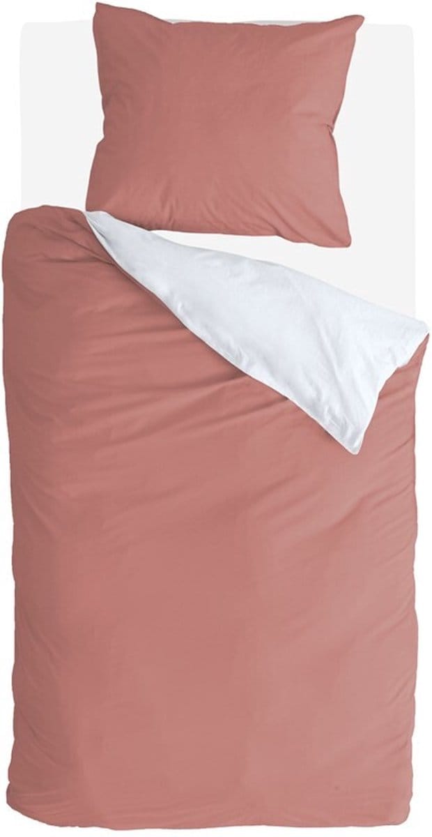 Byrklund Dekbedovertrek Side Way - 140x220 - 100% Katoen - Terra / Wit
