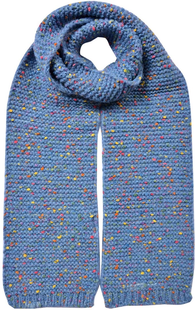 Clayre & Eef Wintersjaal Dames 14x146 cm Blauw Synthetisch