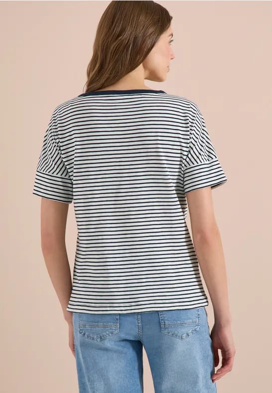 Shirt met ronde hals en strepen