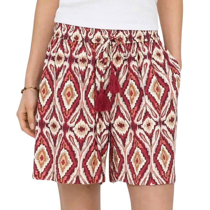 Only Onlmikasi string detail shorts wvn brick red/abstr