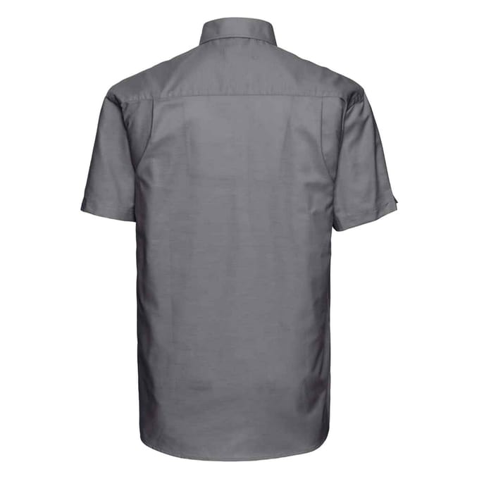 Russell Collection Heren Oxford Formeel Shirt (Zilver)