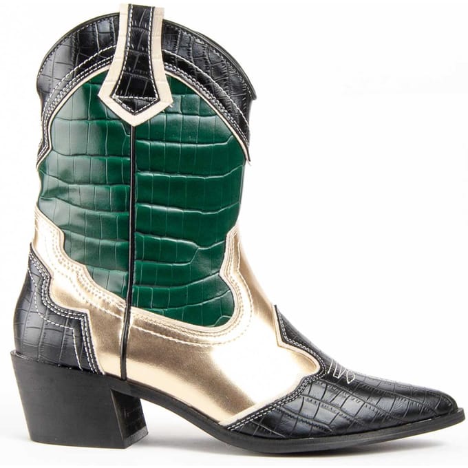 Botín Cowboy De Tacón Para Mujer.  Montevita  Botinia8  100633 35 groen